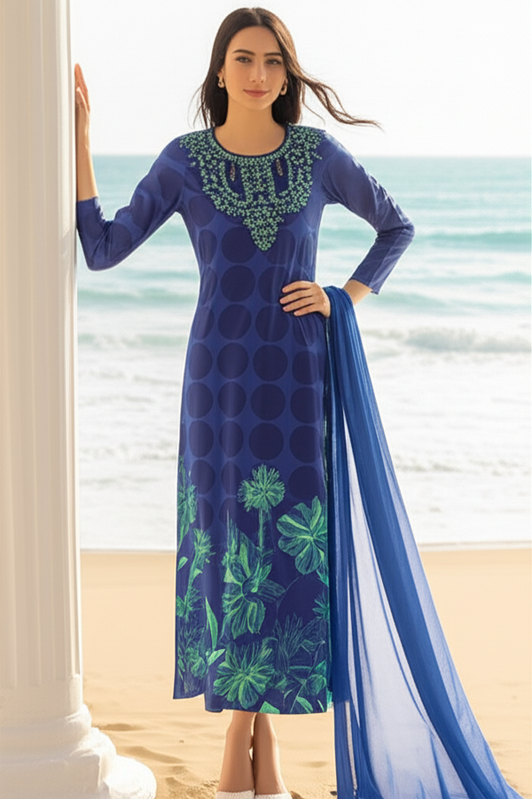 Premium Silk Fabric 2-Piece Unstitched Suit for Women