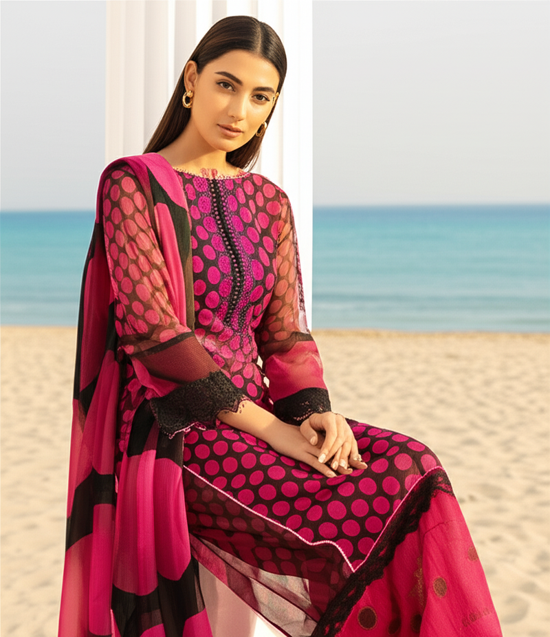 Premium Silk Fabric 2-Piece Unstitched Suit for Women
