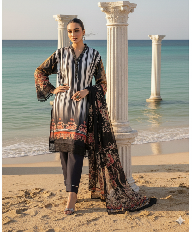 Premium Fabric 2-Piece Unstitched Suit for Women