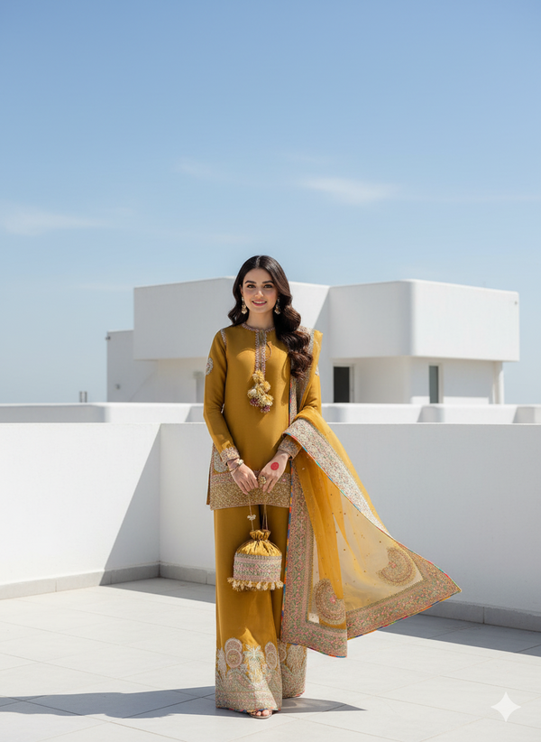 Deluxe Organza and Malai 3-Piece