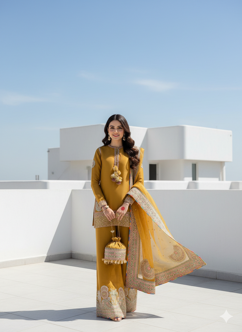 Deluxe Organza and Malai 3-Piece