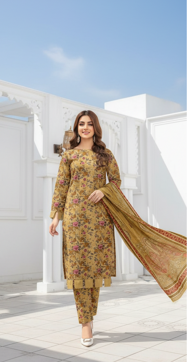 Elegant Khaddar 3-Piece Suits