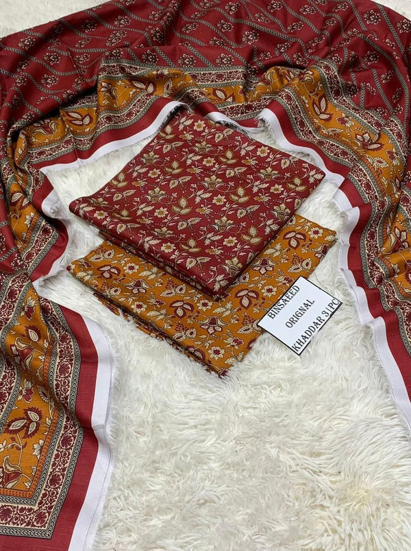 3 Piece Premium Khaddar Suit
