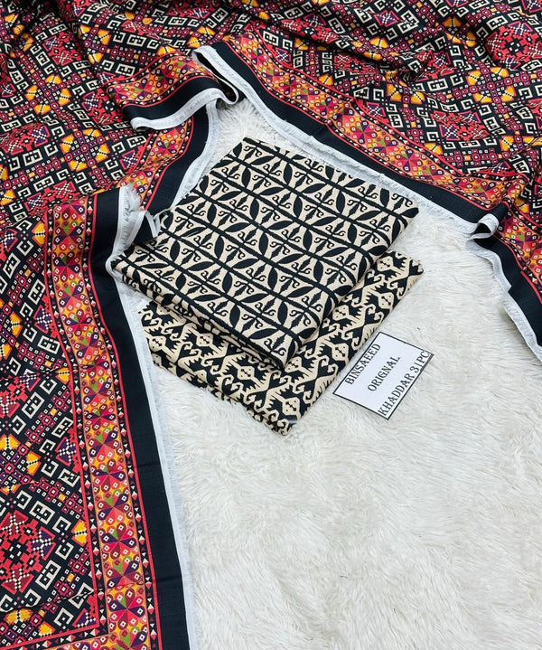 3 Piece Premium Khaddar Suit