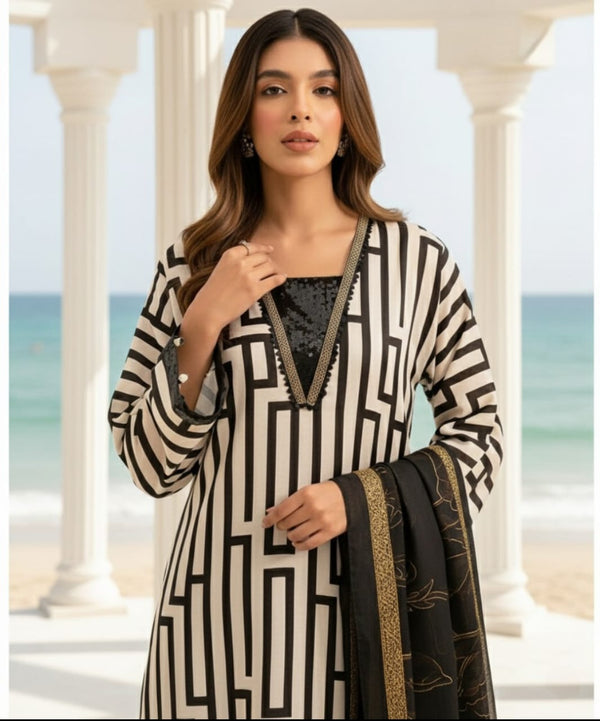 Premium Fabric 2-Piece Unstitched Suit for Women
