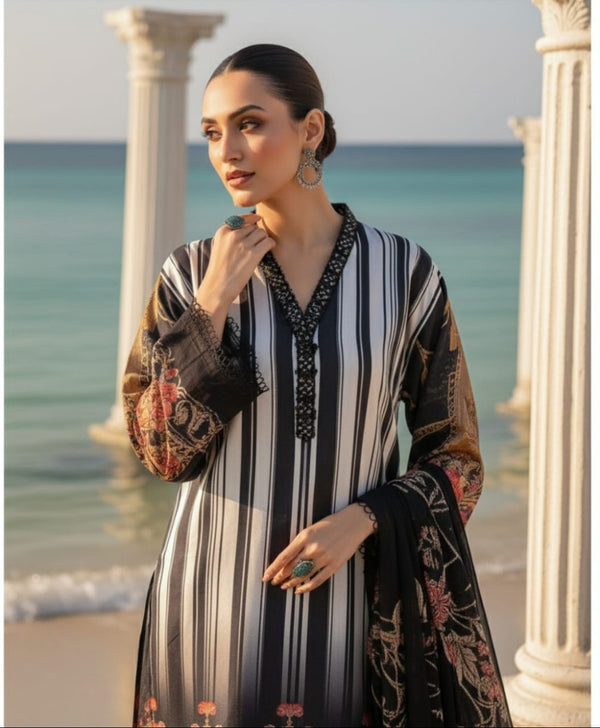 Premium Fabric 2-Piece Unstitched Suit for Women