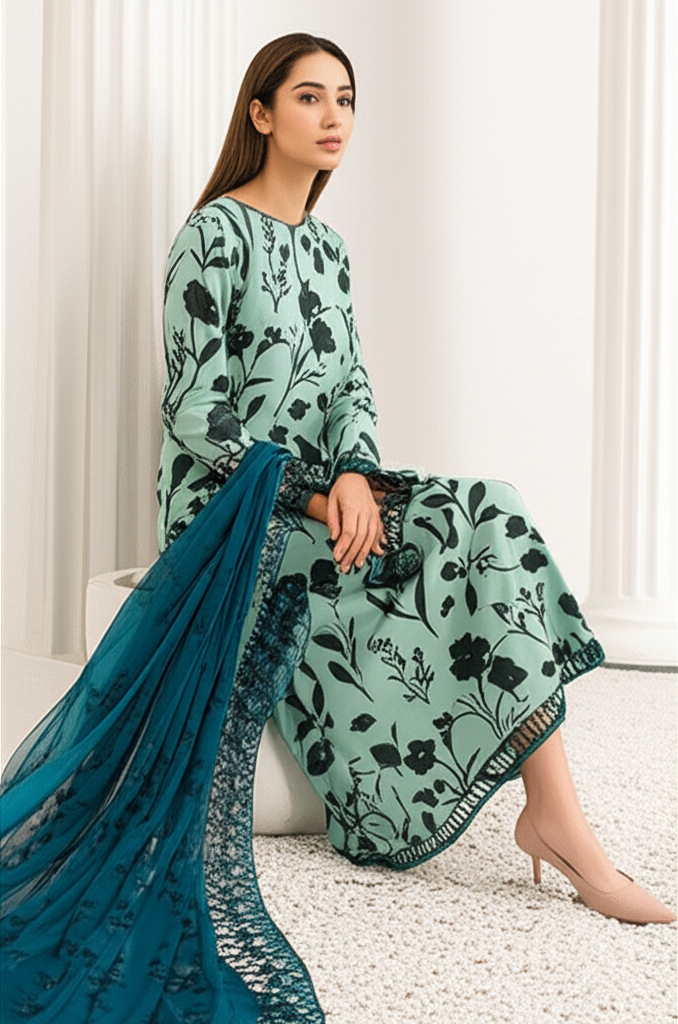 Premium Silk Fabric 2-Piece Unstitched Suit for Women