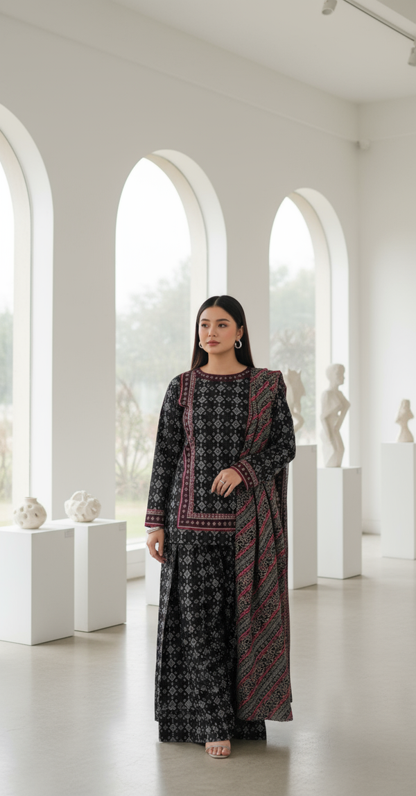 3 Piece Premium Khaddar Suit